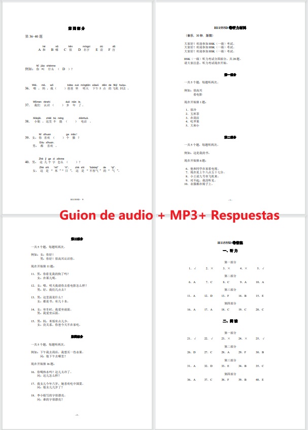 Guion de audio + MP3+ Respuestas